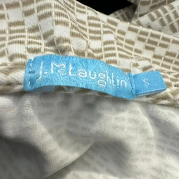 J McLAUGHLIN Durham Shift Dress Catalina Cloth Ruffle Neck Stretch size Small - Picture 6 of 10